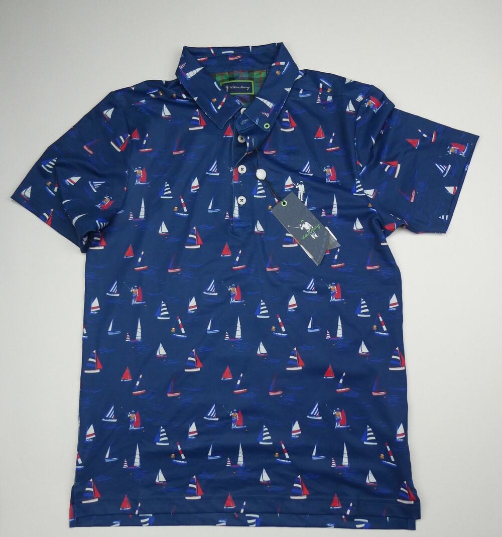 NEW William Murray polo shirt, size: small, Sail Away, navy
